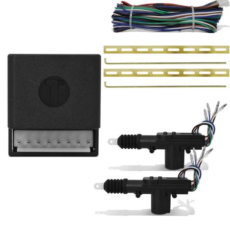 Imagem de Kit Trava Elétrica Gol G2 G3 G4 96 a 13 2P Dupla Serventia + Jogo Suportes Aço