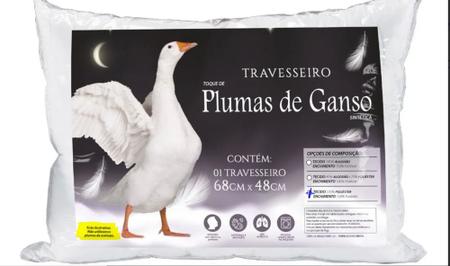 Imagem de Kit Travesseiros 2 Peças 100% Pluma De Ganso Sintético 50x70