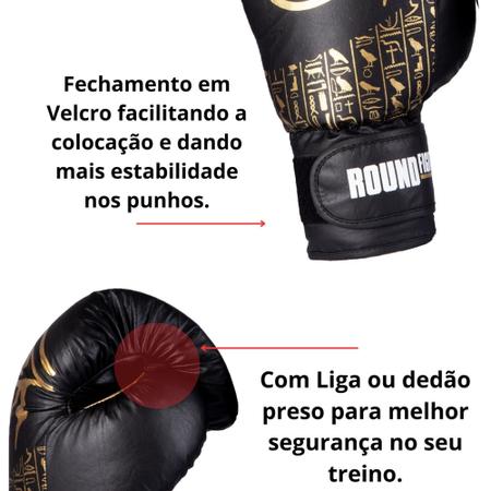Imagem de Kit Treino Boxe Kickboxing Luva Bandagem Bucal Olho De Horus