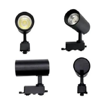 Imagem de Kit Trilho Eletrificado 1m Preto Com 3 Spots Led 7w 3000K