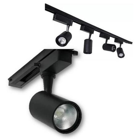 Imagem de Kit Trilho Eletrificado 2M Preto + 6 Spots Led 7W Luz 6500K