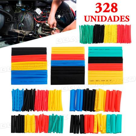 Imagem de Kit Tubo Espaguete Termo Retrátil 328 Unidades Colorido