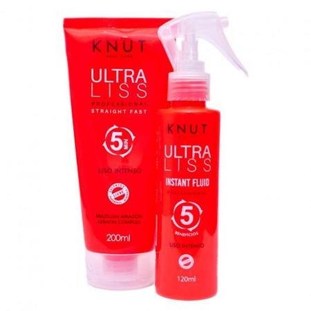 Kit Ultra Liss: Straight Fast 200Ml + Spray Fluid 120Ml Knut Imagem de Kit Ultra Liss: Straight Fast 200Ml + Spray Fluid 120Ml Knut