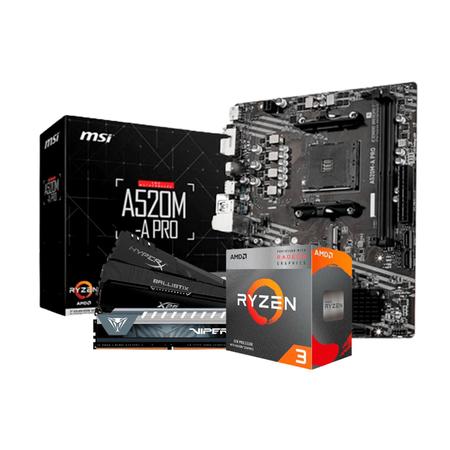Kit Upgrade AMD Ryzen 3 3200G Placa M e MSI A520M A PRO Memoria