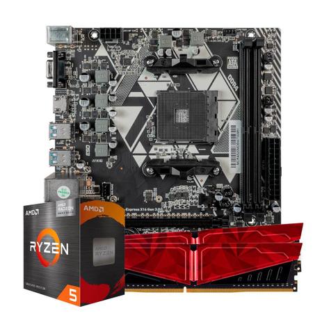 Imagem de Kit Upgrade Gamer, AMD Ryzen 5 5600GT, A520M, 16GB DDR4