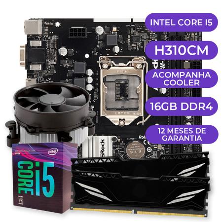 Kit Upgrade Gamer Intel Core i5-8500 + Cooler + Placa Mãe+ 16GB
