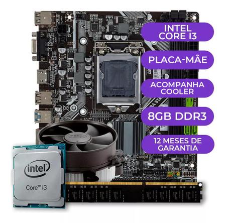 Imagem de Kit Upgrade, Intel Core i3, Cooler, Placa Mãe, 8GB DDR3