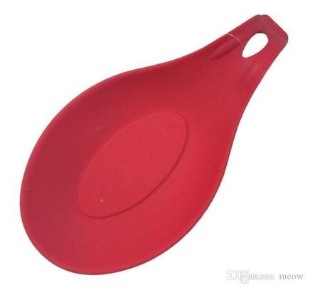 Imagem de Kit Utensílios Cozinha Silicone Maciço Vermelho Colheres 10pçs