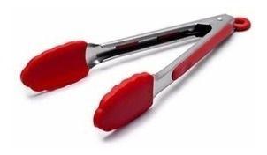 Imagem de Kit Utensílios Cozinha Silicone Maciço Vermelho Colheres 10pçs