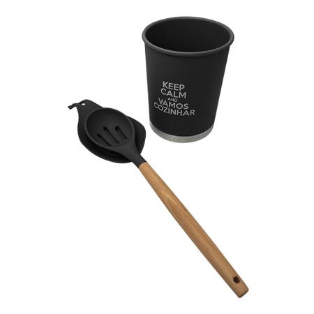 Imagem de Kit Utensílios de Cozinha Silicone 13pçs - Preto