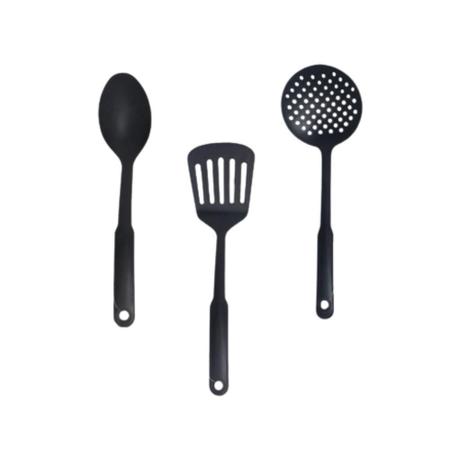 Imagem de Kit Utensílios Espátulas 3 Peças Talheres Antiaderente Nylon