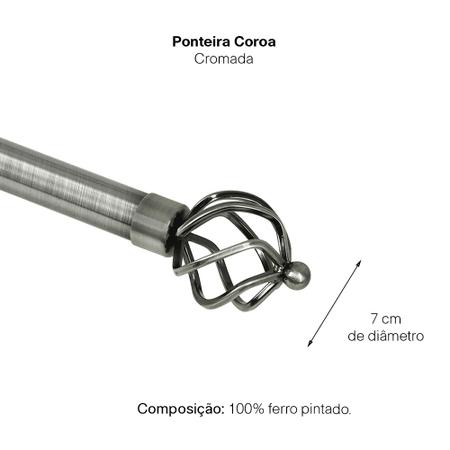 Imagem de Kit Varão para Cortina Extensivo Evolux 1,60m a 3m - Qualidade Elegante Moderno Regulagem Instalação Fácil Limpeza Fácil Coroa Cromada