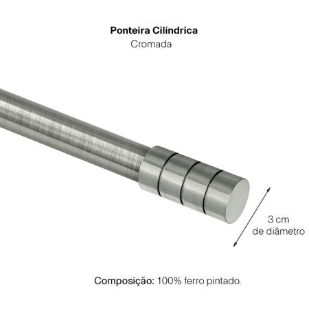 Imagem de Kit Varão Para De Cortina Extensivo 1,60a 3,00M Cilindrica Cromada Elegância em Cada Detalhe Versatilidade e Estilo