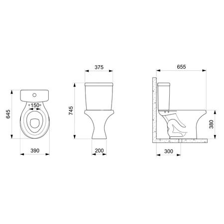 Imagem de Kit Vaso Sanitário com Caixa Acoplada 6L com Assento Zip Incepa