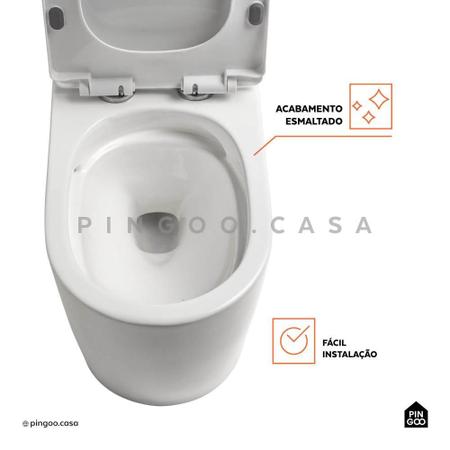 Imagem de Kit Vaso Sanitário Monobloco Amazonita e Ducha Higiênica para Banheiro Jacuí - Branco e Preto