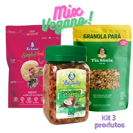 Imagem de Kit Vegana Granola Pará, Mix Frutas e Castanhas Caramelizada