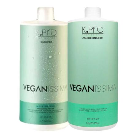 Kit Veganíssima KPro 1 Shampoo Moisturizer 1 Condicionador 1L - K.Pro Imagem de Kit Veganíssima KPro 1 Shampoo Moisturizer 1 Condicionador 1L