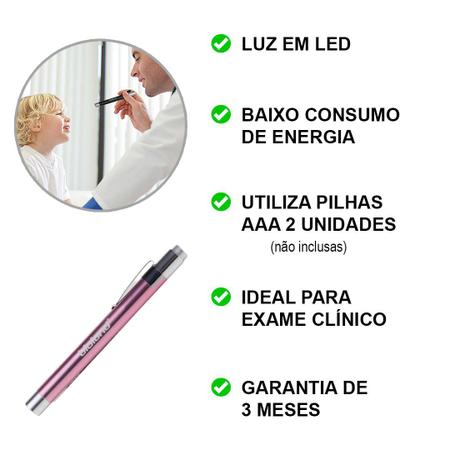 Imagem de Kit Veterinario Basico  Rosa Luva Nitrilica , Lanterna LED , Estetoscopio e Termometro