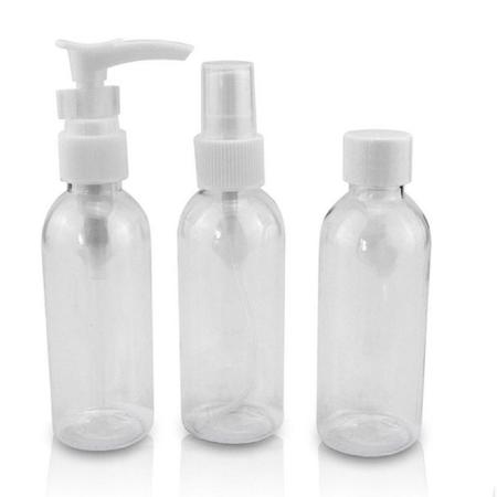 Imagem de kit Viagem 3 Frascos  60 ml de Plástico Spray CK1839 -  Embalagem para viagem frascos para sabonete, shampoo, condiciona