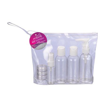 Kit para Viagem - Porta Álcool Perfume Creme Hidratante - 6 peças