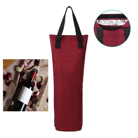 Imagem de Kit Vinho Abridor Automático Saca Rolhas E Bolsa Térmica Wine Bag Porta Vinho