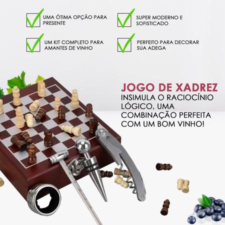 KIT PARA VINHO XADREZ 4PC  Kit para vinho, Presentes, Acessórios