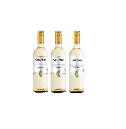 Kit Vinho Chilano Chardonnay Branco Seco Chileno 750ml 3uni Imagem de Kit Vinho Chilano Chardonnay Branco Seco Chileno 750ml 3uni