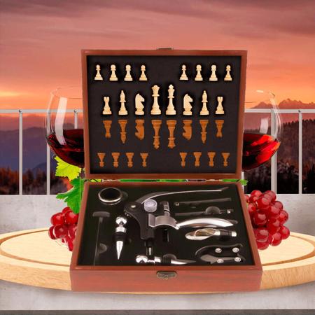 Kit Para Vinho Com Mini Jogo De Xadrez Madeira Para Amigos em Promoção na  Americanas