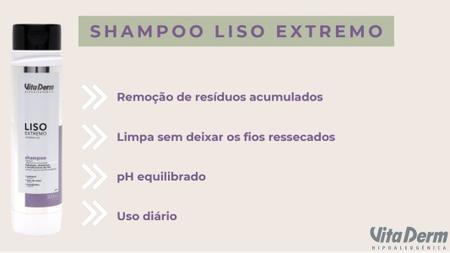 Imagem de Kit Vita Derm Liso Extremo - Shampoo + Condicionador + Máscara + Leave In