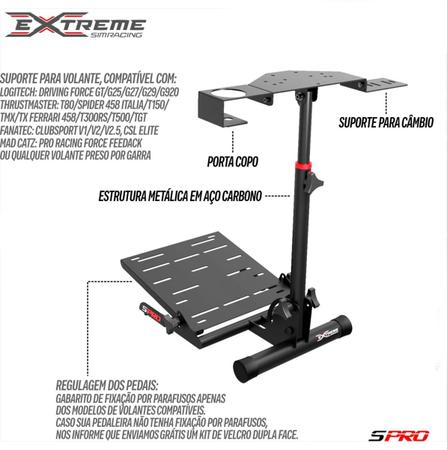 Suporte Para Volante Cockpit Simulador SPRO Logitech G27,G29,G920,G923,  Fanatec, Thrustmaster - Extreme Simracing - Controle Simulador - Magazine  Luiza