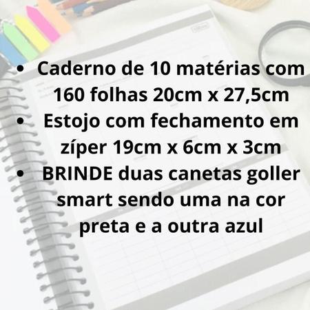 Imagem de Kit Volta As Aulas Caderno Estojo Completo Envio Já