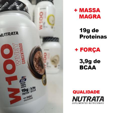 Imagem de Kit Whey Protein W100 Nutrata Double Chocolate + Creatina Nutrata 300g + Garrafa Personalizada Nutrata