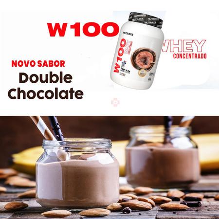 Imagem de Kit Whey Protein W100 Nutrata Double Chocolate + Creatina Nutrata 300g + Garrafa Personalizada Nutrata