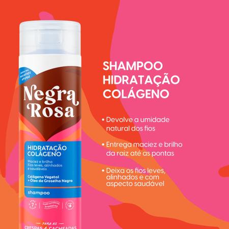 Imagem de Kit Xampu Negra Rosa + Condicionador + Máscara Colágeno Cacheados ou Crespos