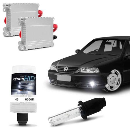 Imagem de Kit Xênon Completo H3 6000K Volkswagen Gol G3 00 A 05 Tonalidade Branca Reator Função Anti Flicker