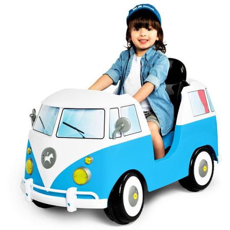 Imagem de Kombi Infantil Azul Com Haste 2 em 1 Passeio E Pedal Com Cinto de Segurança - Calesita