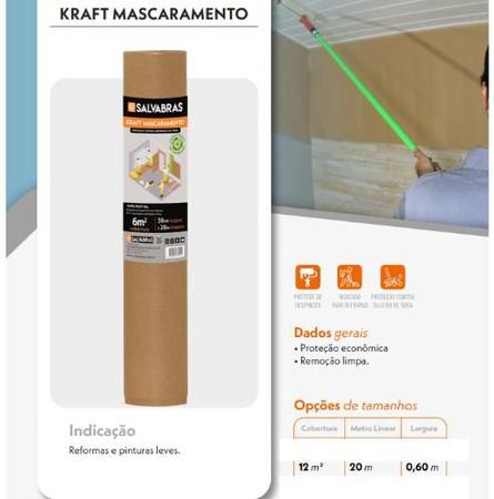 Imagem de Kraft mascaramento 0,60m x 20 metros Salvabras