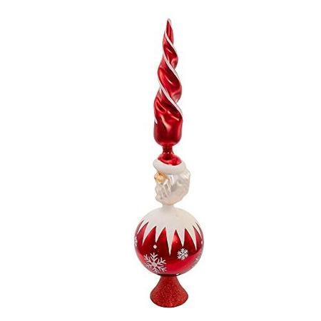 Imagem de Kurt Adler 15,75 polegadas vermelho Santa Glass Treetop