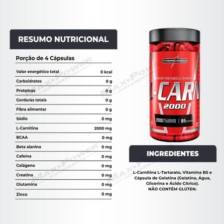 Imagem de L-Carnitina 120 Caps + Squeeze 800Ml Vermelha Integralmedica