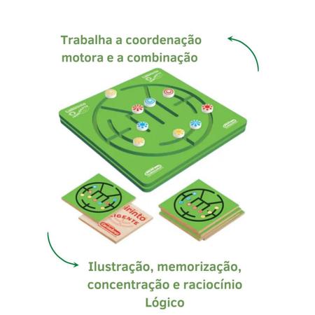 Jogo Labirinto IV - Jogo de desafio e raciocínio lógico, jogo educativo,  desafios de QI, puzzle de madeira, enigma, mágicas - Brinquedos Educativos  e Pedagógicos - Gemini Jogos Criativos