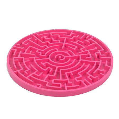 Labirinto Pink M Pet Games-Tapete para Lamber e Comedouro para