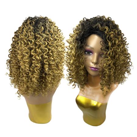 Imagem de Lace Wig Cabelo Cacheado Afro Modelo Georgia Fibra Premium