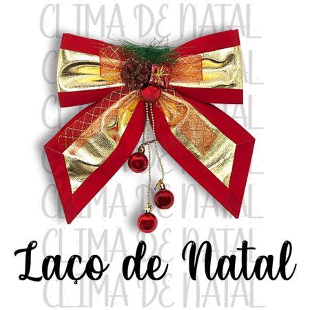 Imagem de Laço Grande Texturizado De Enfeite Natal Vermelho E Dourado