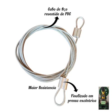 Lacre de Segurança 35cm em Cabo de Aço Revestido - Bolsa Mala Capacete Bike Estrobo - Up Distribuidora Imagem de Lacre de Segurança 35cm em Cabo de Aço Revestido - Bolsa Mala Capacete Bike Estrobo