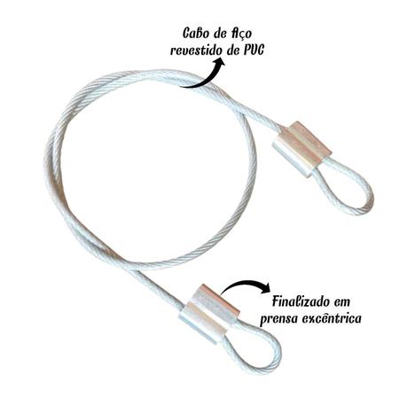 Lacre de Segurança 35cm em Cabo de Aço Revestido - Bolsa Mala Capacete Bike Estrobo - Up Distribuidora Imagem de Lacre de Segurança 35cm em Cabo de Aço Revestido - Bolsa Mala Capacete Bike Estrobo