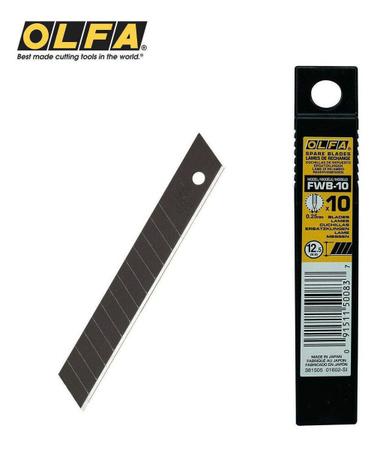 Lâmina 12.5mm Profissional Olfa FWB-10b Ultra Afiada Black Imagem de Lâmina 12.5mm Profissional Olfa FWB-10b Ultra Afiada Black