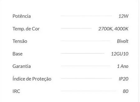 Imagem de Lâmpada Ar111 Led Gu10 12w 2700k 4000k Bivolt Avant