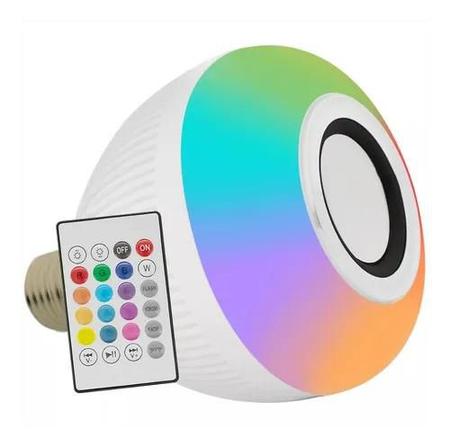 Imagem de Lampada Bluetooth Led Musical Caixa Som Rgb Com Controle