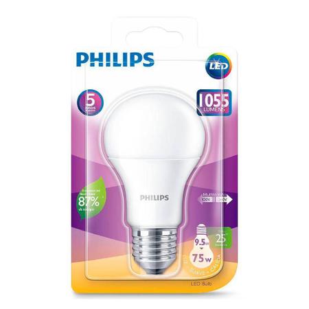 Imagem de LÂMPADA BULBO 1055LM LED 3000K 9,5W-75W LEDB9.5-75WMVS - Philips :: Balaroti