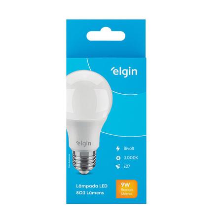 Arandela 5 Vidros Retangular Branca Efeito Moderna E27 Mf109 + Lâmpada Led  Bulbo 9w E27 3000k Quente Bivolt - Elgin - na Tudo Forte